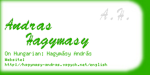 andras hagymasy business card